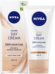 NIVEA Tinted Moisturising Day Cream in a Pack of (4x 50 ml), Vitamin E Enriched Tinted Moisturiser with SPF 15, Skin Care Essentials