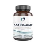 Designs for Health K+2 Potassium - 300mg Two Forms of Potassium - Potassium Bicarbonate + Glycinate Pills - Supplement Support to Help Maintain Healthy Blood Pressure Levels (120 Capsules)