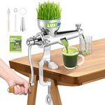 Luzrise Manual Wheatgrass Juicer Portable Crank Wheatgrass Extractor Hand Fruit& Vegetables Squeezer 304 Stainless Steel for Juicing Celery, Kale, Spinach, Parsley, Pomegranate, Apple, Grape