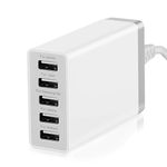 USB Wall Charger with 5 Port for Multiple Devices, Desktop 40W 8A Multi USB Wall Charger Compatible with Tablet, Phone, Cell Devices Product, Android Phone and All USB Port Devices