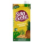 Sun Exotic Pineapple Ginger Juice Drink | 1L Carton | 50% Less Sugar & Calories | No Preservatives, Artificial Colourings, Sweeteners, or Added Sugar | Rich in Vitamin C