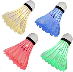 Novelty Place Led Badminton Shuttlecock Set Birdies for Yard Games, Outdoor Indoor Sports Toys (4 Pack)