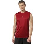 ATICX Men's Slim Fit Polyester Sleeveless T Shirt - Sando Top Tank Muscle Tee for Sports, Gym, Running (Fabulous Wine Red_M)