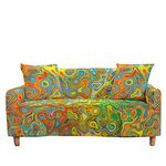 Surwin Sofa Slipcovers 1 2 3 4 Seater, Printed Fabric Elastic Sofa Cover Universal Arm Stretch Sofa Covers Protector Couch Slipcover Stylish Furniture Protector (luxurious,4 Seater (235-300cm))