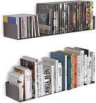 Livzing 24-Inches Heavy Metal Book Shelf for Home, U Shape Wall Mount Shelf, Floating Books Rack, CD DVD Storage Display Racks, Multipurpose Wall Mounted Bookcase Shelf-(Set of 2,Black)