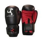 Le Buckle Unisex Boxing Gloves for MMA, Contest Gloves (Black & Red, PU Leather, 10 oz)