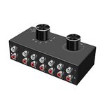 6-Channel RCA Audio Switcher 6 Input-1Output Audio Selector Passive Stereo Selector Box Compatible Home Theater, HDTV, Amplifiers, Hi-Fi Systems, Speakers etc.
