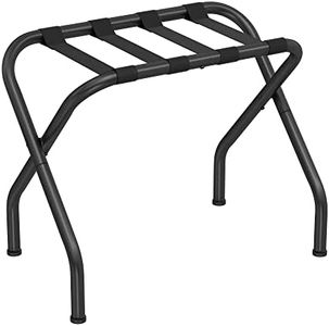 SONGMICS Luggage Rack for Guest Room, Suitcase Stand, Foldable Steel Frame, for Hotel, Bedroom, Holds up to 110 lb, 27.2 x 15 x 20.5 Inches, Black URLR001B01V1