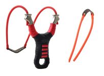 Marksman® Metal Wider Inner Width Red/Black Wrap Stainless Steel Slingshot for Outdoor Learning Catapult (Metal Wider Inner Width Slingshot)