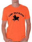 Awkward Styles Camp Half-Blood Shirt Men Long Island Greek Demigod Shirt + Sticker Gift, Orange, 3X-Large