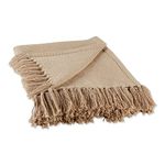 DII Solid Ribbed Cotton Collection Throw Blanket, 50x60, Vintage Linen