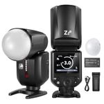 NEEWER Z2-N 2.4G TTL Round Head Flash Speedlite Compatible with Nikon Cameras, 76Ws 1/8000s HSS with Diffuser, 2 Modeling Lamps, Upgraded UI, TTL/M Toggle Key, 3000mAh Battery, 600 Full Power Flash