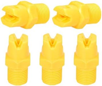 uxcell Flat Fan Spray Tip, 1/8BSPT Male Thread PP Nozzle, 5 Pcs (65 Degree, 1.8mm Orifice Diameter)