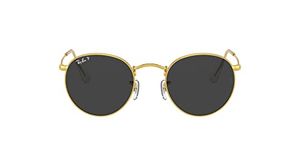 Ray-Ban RB3447 Round Metal Sunglasses, Gold/Black Polarized, 53 mm