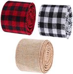 2.5 inch Christmas Burlap Plaid Rib