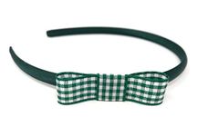 Green Gingham Bow Headband Green Bow Hairband School Uniform