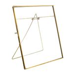 A . K. CRAFTS Home Decor Glass and Metal table top Picture Frame with 2 Sides Glass, with supporting stand (17.5×12.5 cm, Golden), Wall Mount