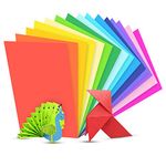 OFIXO 100 Pieces A4 Color Paper Handmade Origami Embossed Multi Color Paper Thin Scrapbook Paper 10 Colors Sent at Random