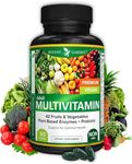 MultiMax Daily Multivitamin for Women and Men - Best Whole Food Based Natural Multivitamins Supplement - 21 Vitamins and Minerals - Proprietary Blend of 42 Fruit Vegetable Super Foods - Probiotics