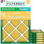 Furnace Filters/Air Filters - AFB Gold MERV 11 (6 Pack), Multicolored, AFB14x20x1M11pk6