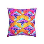 Throw Pillow Cover Magic Mushrooms Pillow Cover Fashion Pillowcase Abstract Throw Pillow Case 45X45Cm For Home Decorative Bedroom Sofa Chair