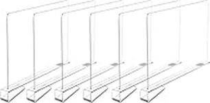 Famyards 6 Pack Clear Shelf Dividers for Organization, Acrylic Closet Shelf Vertical Shelves Organizer for Bedroom, Kitchen and Office