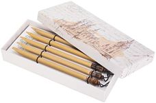 5PCS Calligraphy Bamboo Pens, Comic Dip Pen, Calligraphy Dip Pen for Arabic Calligraphy Writing (Bamboo Tip Set)