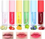 Mrettick Hydrating Lip Glow Oil 6 Pack Moisturizing Lip Balm Fruit-Flavored Lip Gloss Set Lip Care Kit