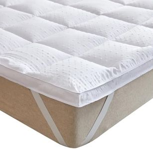 Bedecor Sobrecolchon de Microfibra 135x190, Muy Suave y Comodo Cubre Colchon con Diseño Antideslizante, 3D Massage Bubbles Lujoso Topper 135x190, Funda Colchon Antialérgico y Lavable a Maquina