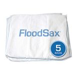 FloodSax FS5R Sandless Sandbag Water Absorbent Flood Barrier, 19" x 20", White, Pack of 5