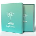 Couples Adventure Travel Journal - Vacation Planner and Trip Diary - 160 Pages, 30 Trips with Photo Corner Stickers - Couples Gift for Women, Girlfriend, Men with Gift Box (Turqouise, 21x15cm)