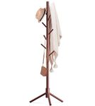 House of Quirk Bamboo Coat and Hat Rack 8 Hooks Coat Stand Clothes Rack Solid Feet for Clothes Scarves and Hats DIY- Do-it-Yourself Rack (Dark Brown)