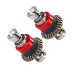 ZLiT Front and Rear Differential Gear Set for ARRMA 1/18 GRANITE GROM/TYPHON GROM for ARRMA 1/14 Mini MOJAVE GROM RC Car Differential Housing Gear Part (Red Silver*2)