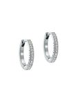 Ted Baker Heplie Crystal Hoop Earrings (14mm outside diameter) For Women (Silver)