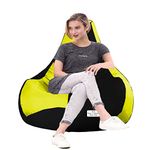 RnS Rest 'n' Sleep Bean Bag Filled with Beans for Living Room, Bed Room for Relaxing, with 1 Year Warranty (4XL, Yellow/Black)