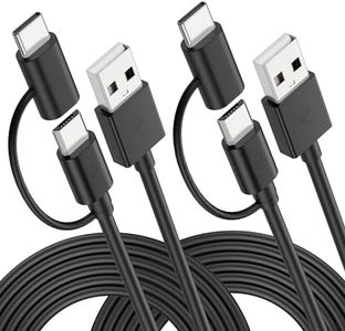 Micro USB Cable with Type C Adapter Charger for All Kindles, PS4 PS5 PlayStation Controller Cord, Amazons Kindle Fire HD 6 7 8 10, Kids E-Reader, Oasis Paperwhite, TV Stick, Android Phone, 2Pack