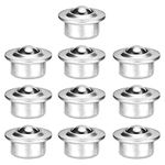 UEETEK 10pcs Ball Transfer Bearings,Stainless Steel Universal Base Metal Ball Bearing Casters Mounted Bearing