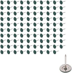 Sydien 100Pcs Flat Head Upholstery Tacks Home Furniture Decor Tacks Upholstery Nails Flat Push Pins Flat Thumb Tacks Green (11mmx17mm)