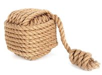 15cm Nautical Square Monkey's Fist Rope Doorstop ~ Natural Rope Door Stop