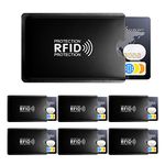 Credit Card Protector, 20 Pcs RFID Blocking Sleeves, Identity Card Protector for Credit Card, Debit Card, Metro Card, Passport, Black, 9,2 x 6.2cm