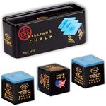 Tiger Pool cue Billiard Chalk - Blue - Pack of 3