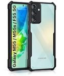 WOW IMAGINE Shock Proof Clear Protective Back Case for Samsung Galaxy M55 5G | M55s 5G | F55 5G - AirEDGE Technology | 360 Degree Camera Protection | Transparent Hybrid Back Case Mobile Cover - Black