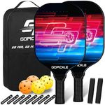 GoPickle Pickleball Paddles Set of 2, Fiberglass Pickleball Paddles Lightweight, 4 Pickleball Balls, 8 Lead Tape, Backpack, Portable Pickle Ball Rackets and Balls, Gift for Adults, Beginners