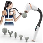 Massage Gun with Upgraded Extended Handle, U-Shaped Back Massager for Pain Relief Deep Tissue with 6 Massage Heads, Massage Gun Deep Tissue with LED Screen, 3 Modes & 6 Speed Levels