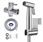 Bidet Toilet Spray, Stainless Steel Handheld Bidet Attachment for Toilet, Muslim Shower Jet Spray for Toilet Seat, Toilet Bidet Sprayer Easy Install Great,Support Wall or Toilet Mount