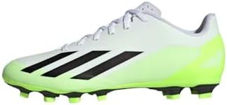 adidas Unisex X Crazyfast.4 Flexible Ground Football Shoes (Firm, FTWR White/core Black/Lucid Lemon, 8 UK