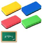 4 PCS Whiteboard Eraser, Whiteboard Rubber Eraser Magnetic, White Board Eraser Magnetic with Thick Felt Pad, Blackboard Eraser for Home, Office and Classrooms, White Board Erasers Magnetic 4 Colors