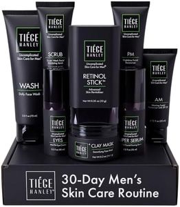 Tiege Hanley Mens Skin Care Set, Rejuvenation Skin Care Routine for Men (System Level 5) - Men's Skincare Set Face Wash, Scrub, Moisturizer, Eye Cream, Serum, Clay Mask, Retinol Stick & PM Moisturizer