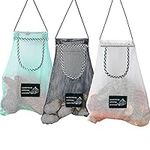 3Pcs Hanging Mesh Storage Bags Reusable produce bags Grocery mesh Bags Breathable Hanging Mesh Bag Durable Eco Friendly Vegetable Storage Bags Net Tote Bags for Onions,Potatoes, Fruit 3 Colors(S Size)