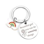 MUCOOS Rainbow Keychain,Rainbow Gifts,Daughter Gifts,Gifts for Students from Teachers,Inspirational Keyring,Exam Gifts,You are Amazing Gifts,Keyring Personalised,Teen Girl Gifts,School Leavers Gifts